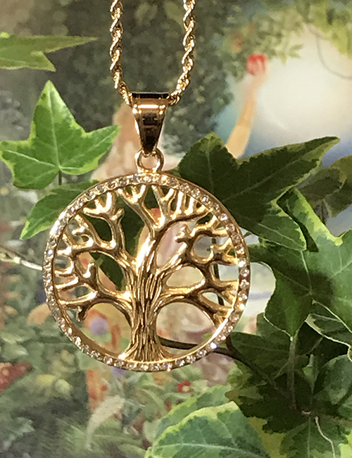 Tree of Life Stainless Steel with 14kt gold overlay