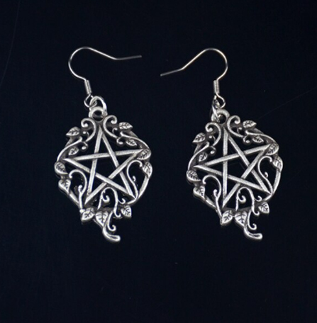 HC109 Wiccan Pentagram Earrings